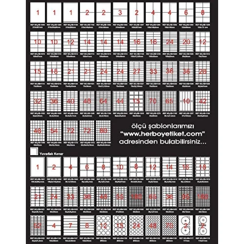 HerBoy  210 mm x 297 mm A4 100 Sayfa Lazer Etiket HB-1000 - 2