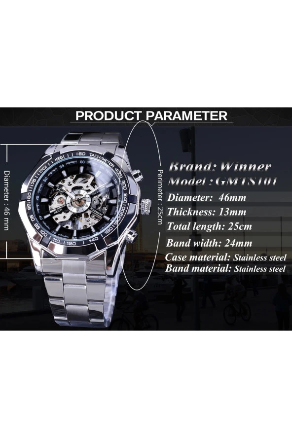 Orjinal Otomatik Mekanizma Iç Fonksiyonları Aktif Erkek Kol Saati.11214 - Resim 3