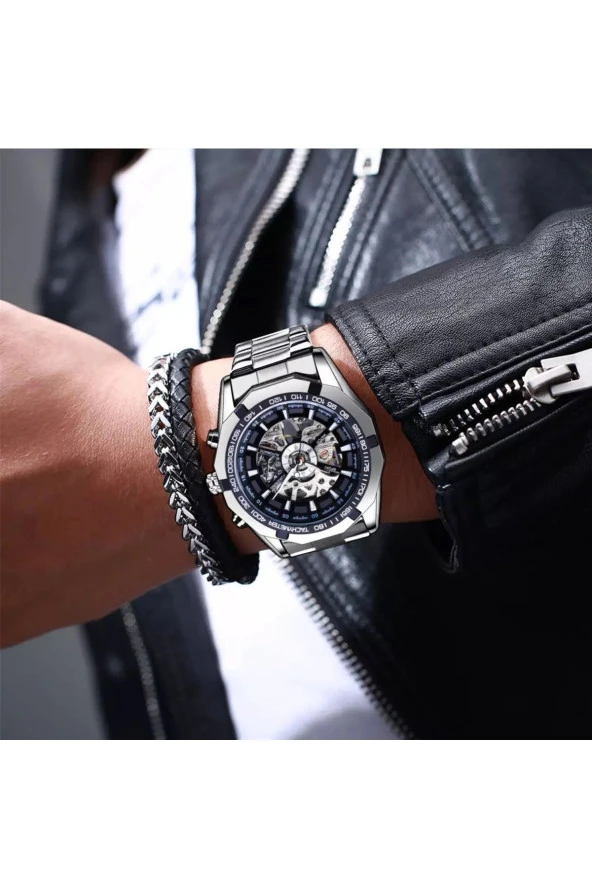 Orjinal Otomatik Mekanizma Iç Fonksiyonları Aktif Erkek Kol Saati.11214 - Resim 5