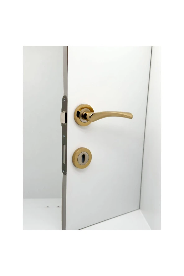 Bravo Saten Albirifin Rozetli Oda Kapı Kolu 1 Takım - Resim 3