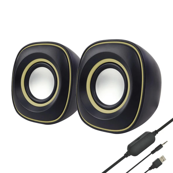 Jwin S-610 2'li USB Hoparlör - Sarı - 1