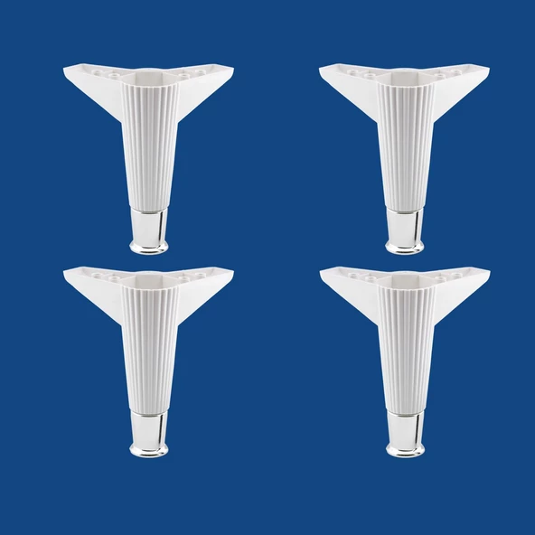 Elista Mobilya Ayağı Sehpa Tv Ünitesi Ayakları Yükseltici 15 Cm Beyaz Krom 4 Adet - Resim 7