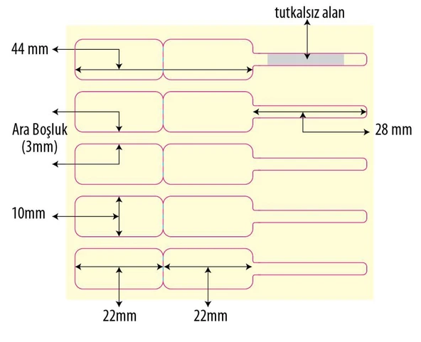 72 x 10 mm Standart Kuyumcu Etiketi
