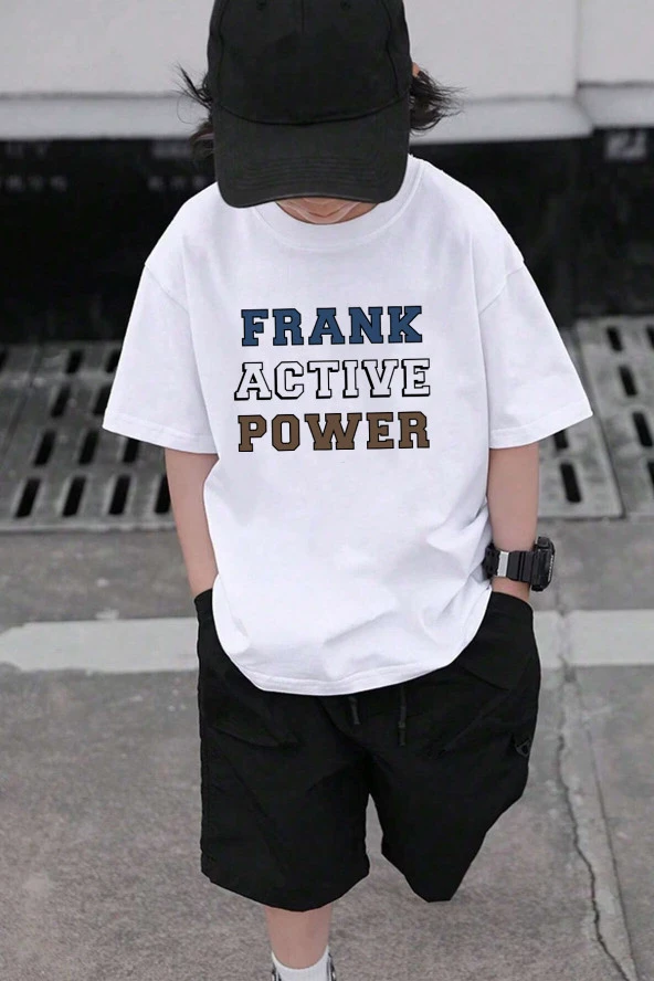 Çocuk Frank Active Power Baskılı Pamuklu Tshirt
