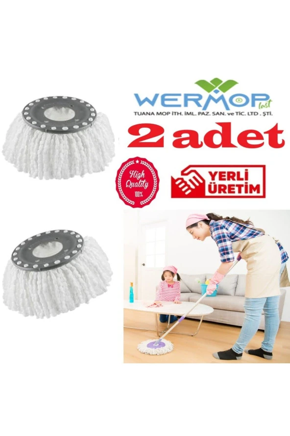 Safir Wermoplast Yedek Mikrofiber Vileda Mop Ucu Başlığı (2 ADET) Boyut (40X40)
