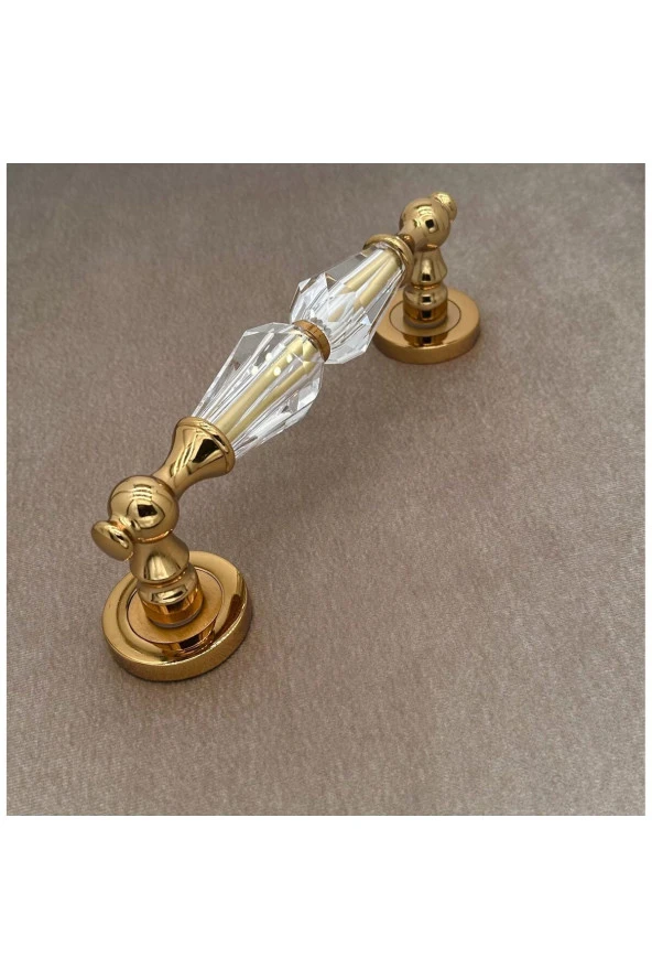 Topkapı Kristal Cam Albirifin Çekme Kapı Kolu Sürgülü Kapı Çekme Kolu 1 Takım - Resim 4