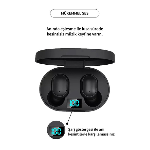Deilmi Dots E6s Bluetooth Kulaklık Universal Hd Ses Ios Android Xiaomi Uyumlu Çift Mikrofon Extra Bass Ae6s - 2