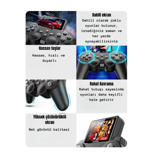 QASUL S10 Taşınabilir Retro Video El Oyun Konsolu Atari 2.4 İnç Oyun Konsolu-Yeni Versiyon - 5