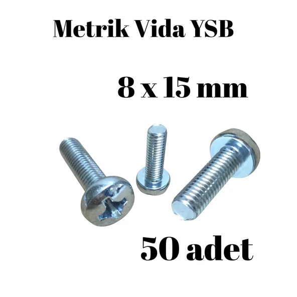 Metrik Vida Ysb 8x15 mm 50 Adet Yıldız Silindir Başlı Vida ürün görseli