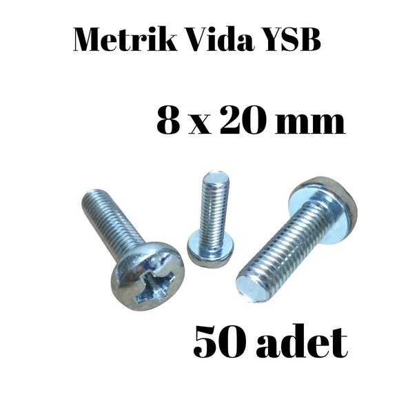 Metrik Vida Ysb 8x20 mm 50 Adet Yıldız Silindir Başlı Vida ürün görseli
