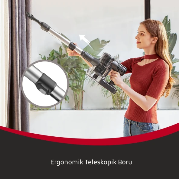 Fabcio Forza Hepa Filtreli Kablosuz Dikey Süpürge (Islak Mop ve Turbo Başlığı Hediyeli) - 5