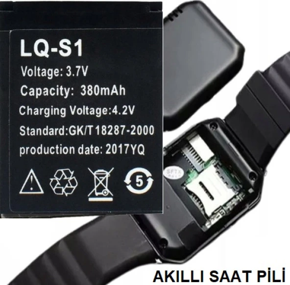 Day LQ-01 DJ-09 Akıllı Saat Batarya - Pil 4.2 v 380mah