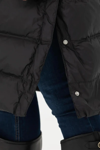 U.S. Polo Assn. Kapüşonlu Midi Şişme Kaban - Kışlık - 5