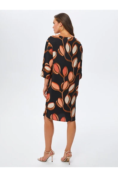 Faik Sönmez Midi Elbise - 3/4 Kol - Günlük Stil - 3