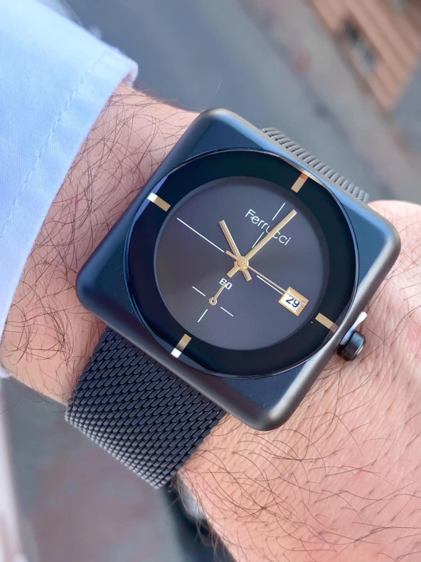 Ferrucci Erkek Hasır Kordon Kol Saatİ  Lacivert ürün görseli 1