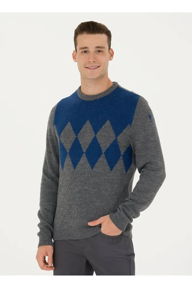 U.S. Polo Assn. Erkek Minimalist Yuvarlak Yaka Kazak - Günlük Stil