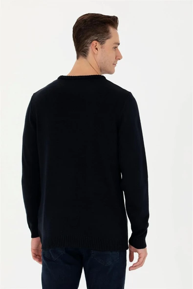 U.S. Polo Assn. Erkek Minimalist Yuvarlak Yaka Kazak - Günlük Stil - 12