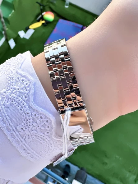 Ferrucci Vintage Kare Minimal Kadın Kol Saati  Gümüş Turuncu - 3