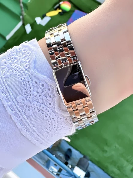Ferrucci Vintage Kare Minimal Kadın Kol Saati  Gümüş Turuncu - 6