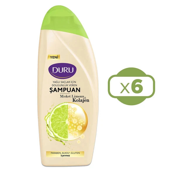 Duru Misket Limonu&Kolajen Yağlı Saçlar için Şampuan 6x500 ml - 2