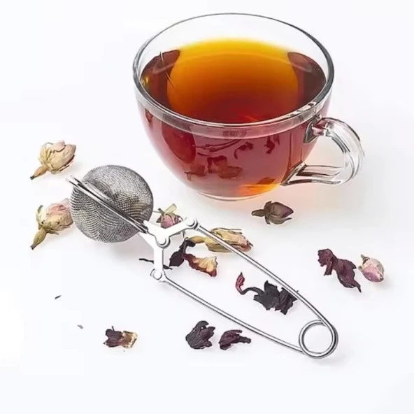 MyBru Paslanmaz Çelik Top Makas Çay Kahve Bitki Çayı Süzgeci