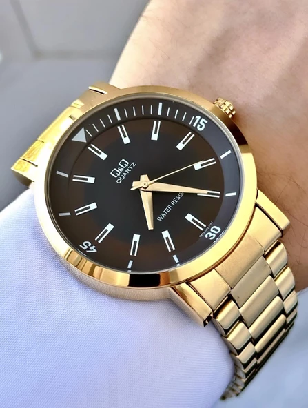 Q&Q Erkek Metal Kordon Kol Saatİ  Gold ürün görseli 1