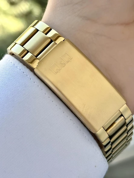 Q&Q Erkek Metal Kordon Kol Saatİ  Gold - Resim 3