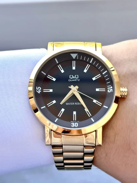 Q&Q Erkek Metal Kordon Kol Saatİ  Gold - Resim 2