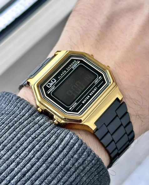 Ferrucci Retro Dijital Erkek Kol Saatİ  Siyah Sarı ürün görseli 1