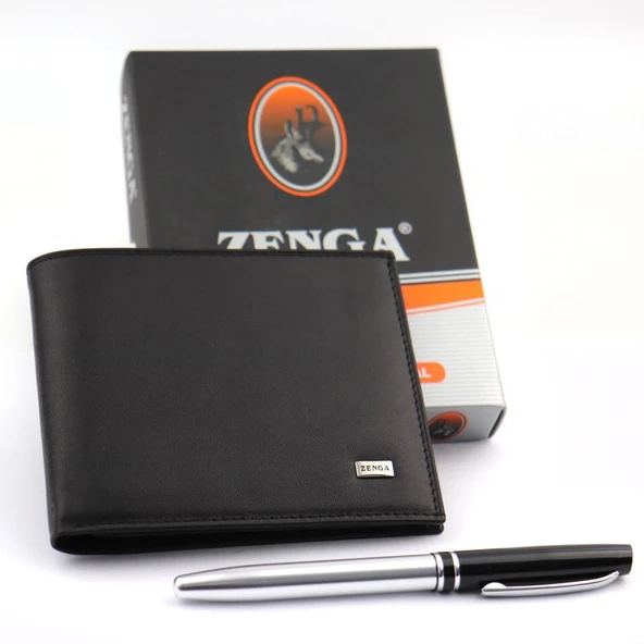 Zenga Hakiki Dana Derisi Erkek Cüzdan+Metal Roller Kalem HEDİYELİ ürün görseli 1
