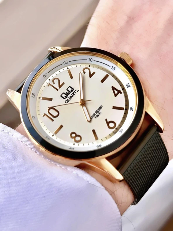 Q&Q Erkek Hasır Kordon Kol Saati