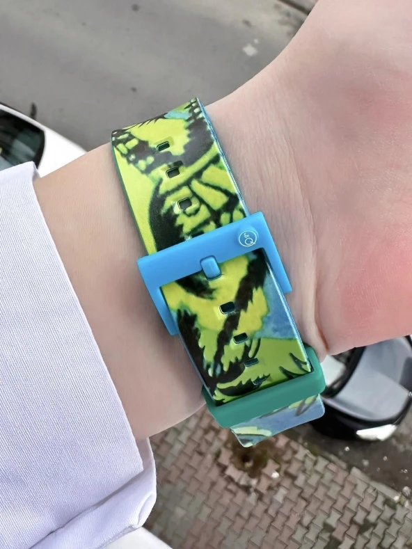 Q&Q Unisex Su Geçirmez Plastik Kordon Kol Saati  Mavi - Resim 3