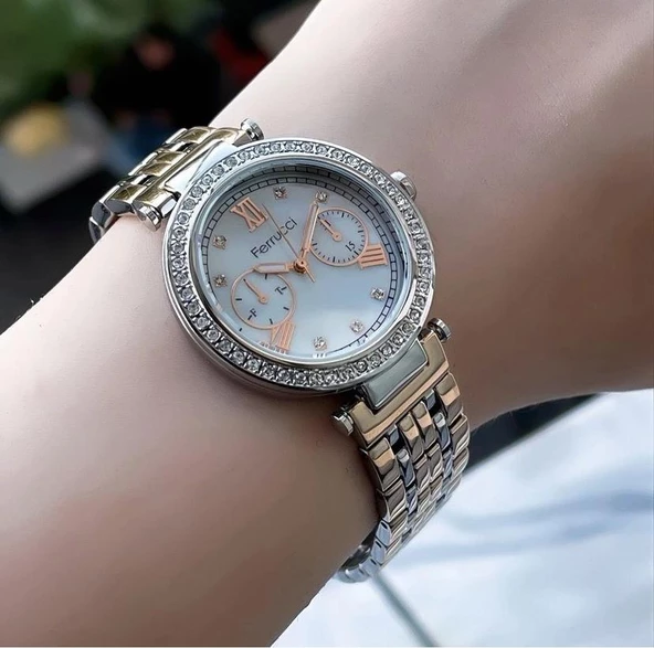 Ferrucci Kadın Metal Kordon Kol Saati  Gümüş Rose - 1