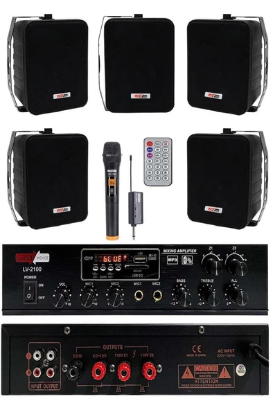 Lastvoice Black Large Plus Paket-4 Hoparlör ve Anfi Anons Ses Sistemi Seti ürün görseli
