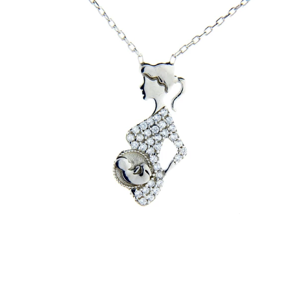 Hamile Bayan Kolye 925 Ayar Gümüş Anneler Gününe Özel - 4