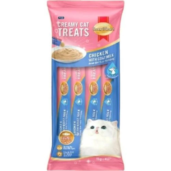 SmartHeart Tavuk ve Keçi Sütü Krema Kedi Ödül 60 Gr 4x15 Gr