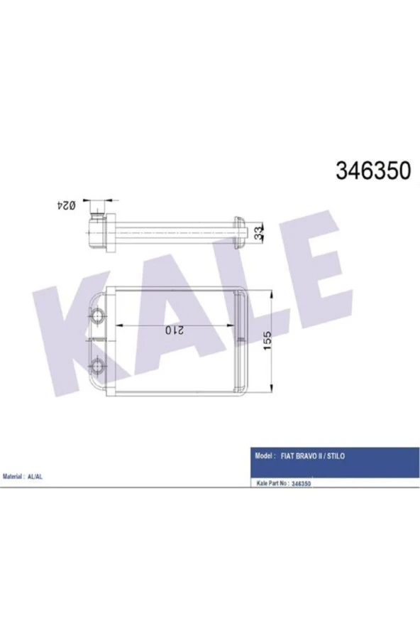 Maximum  Kalorifer Radyatoru Brazıng (FIAT BRAVO II / STILO)klr-346350 46723450