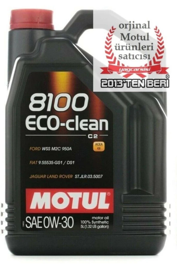 Motul  8100 Eco Clean C2 0w30-5 Litre(PARTİKÜLLÜ)