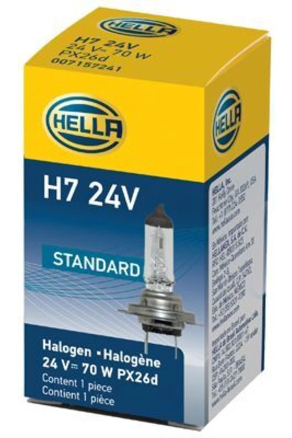 Hella  8gh178555-251 Far Ampul H7 24v 70w Standart Uyumlu