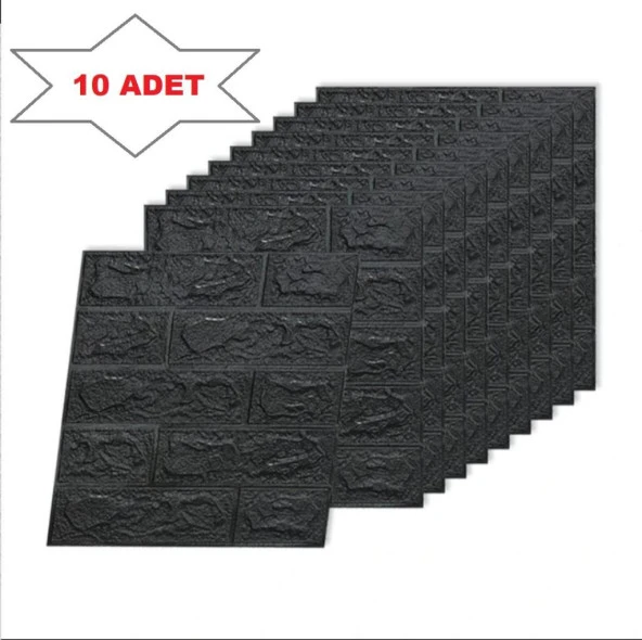 Renkli Duvarlar 10 adet 35x38cm Siyah Kendinden Yapışkanlı Duvar Kağıdı Esnek Köpük Panel 3d Tuğla Desen
