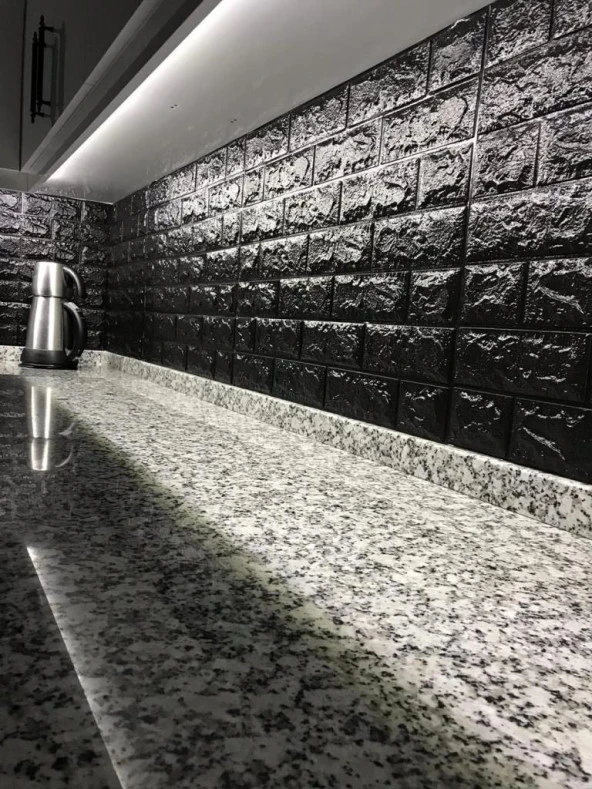 Renkli Duvarlar 10 adet 35x38cm Siyah Kendinden Yapışkanlı Duvar Kağıdı Esnek Köpük Panel 3d Tuğla Desen - 3