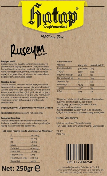 Hatap 250 gr Ruşeym (Fabrikasından) - 2
