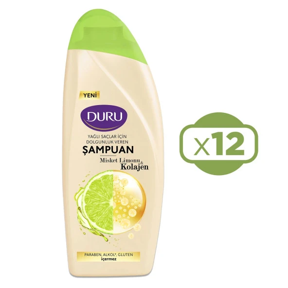 Duru Misket Limonu&Kolajen Yağlı Saçlar için Şampuan 12x500 ml