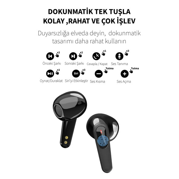Deilmi Db-06 Bluetooth Kulaklık Ios Android Xiaomi Uyumlu Hd Ses Özellikli Dokunmatik Gürültü Önleyicili - 3