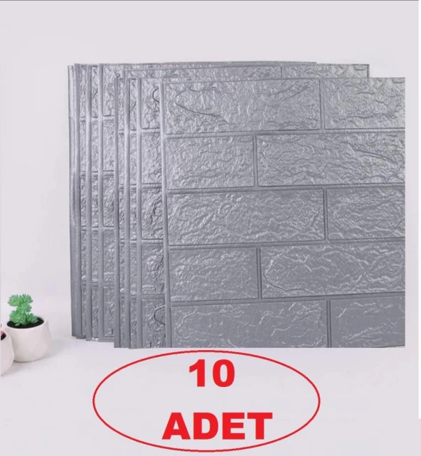 Renkli Duvarlar 10 adet 35x38cm Gri Kendinden Yapışkanlı Duvar Kağıdı Esnek Köpük Panel 3d Tuğla Desen