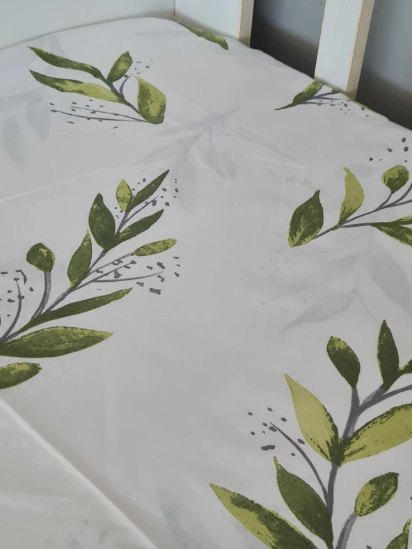 60x120 Bebek-Çocuk Pamuklu Lastikli Çarşaf Yaprak - 2