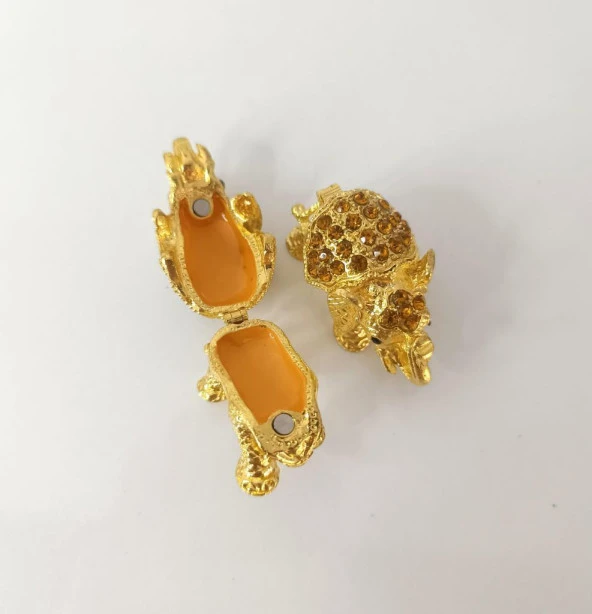 Mücevherat Takı Kutusu Fil Swaroski Taşlı 2 Adet Ev Dekorasyon Masa Süsü - 3