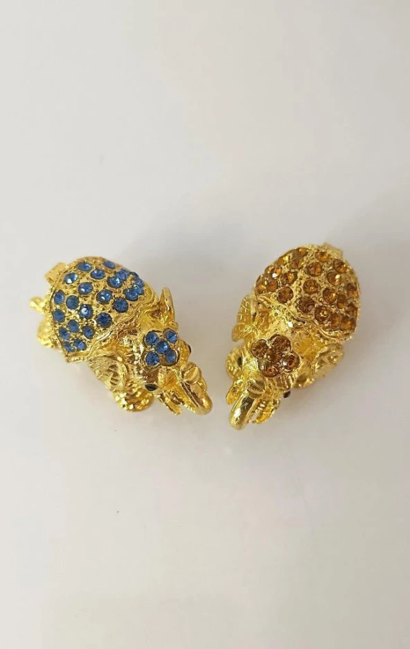 Mücevherat Takı Kutusu Fil Swaroski Taşlı 2 Adet Ev Dekorasyon Masa Süsü - 4