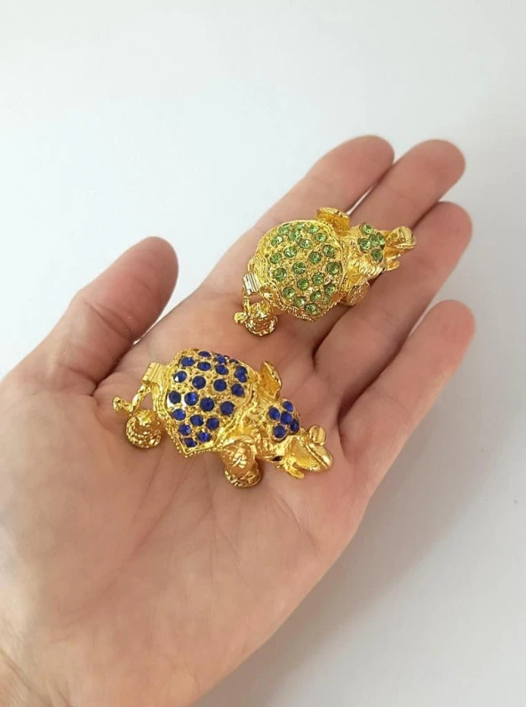 Mücevherat Takı Kutusu Fil Swaroski Taşlı 2 Adet Ev Dekorasyon Masa Süsü - 6