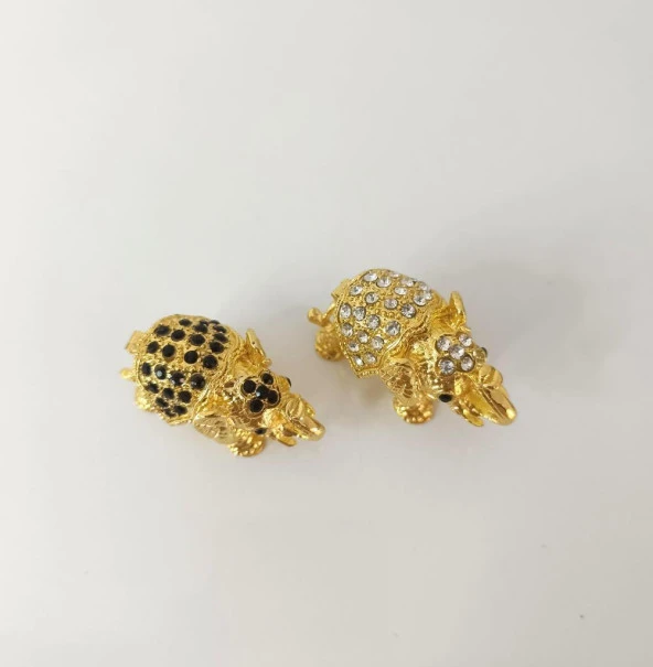 Mücevherat Takı Kutusu Fil Swaroski Taşlı 2 Adet Ev Dekorasyon Masa Süsü - 9